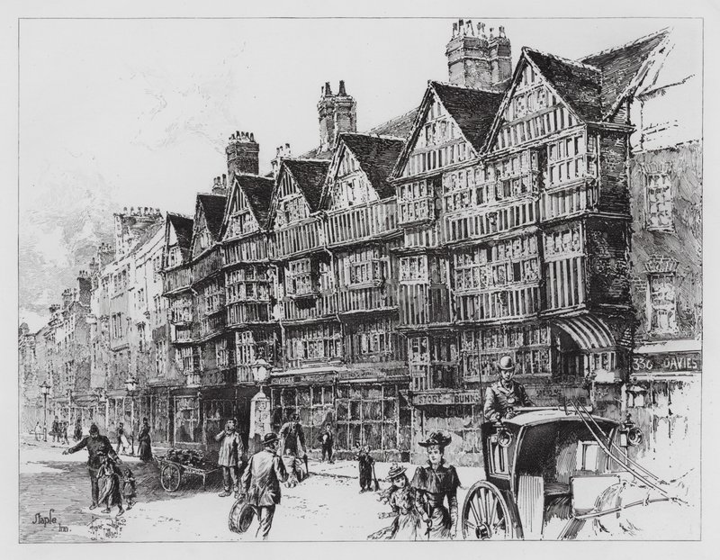 Staple Inn (gravering) av Herbert (after) Railton