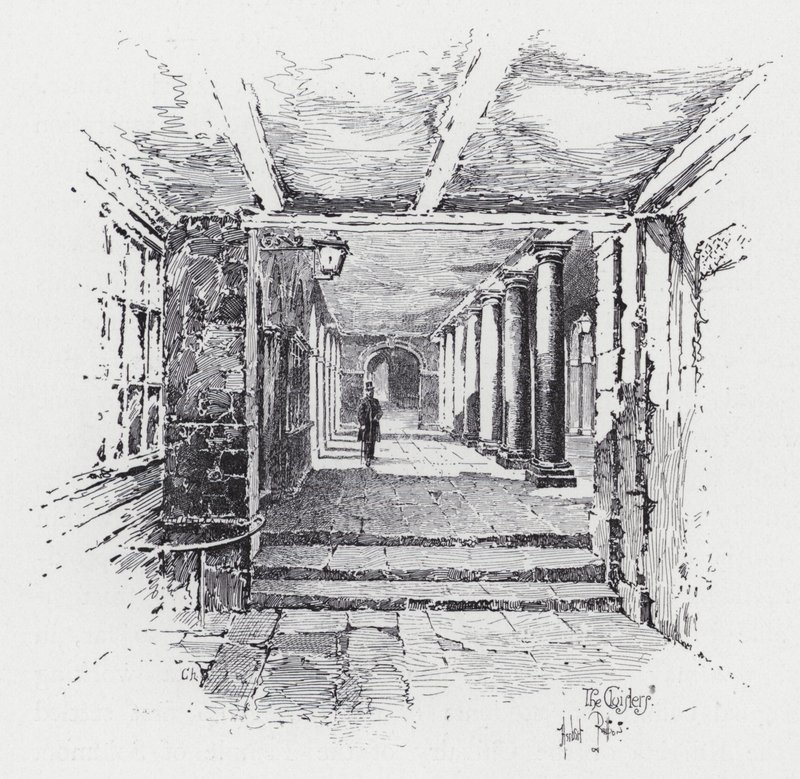 The Cloisters (gravering) av Herbert (after) Railton