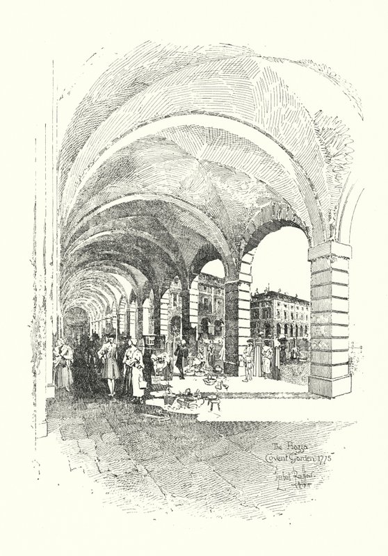 Piazza, Covent Garden, London av Herbert (after) Railton
