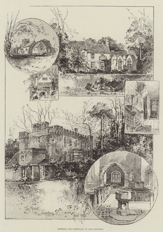 Somersby, fødestedet til Lord Tennyson av Herbert Railton