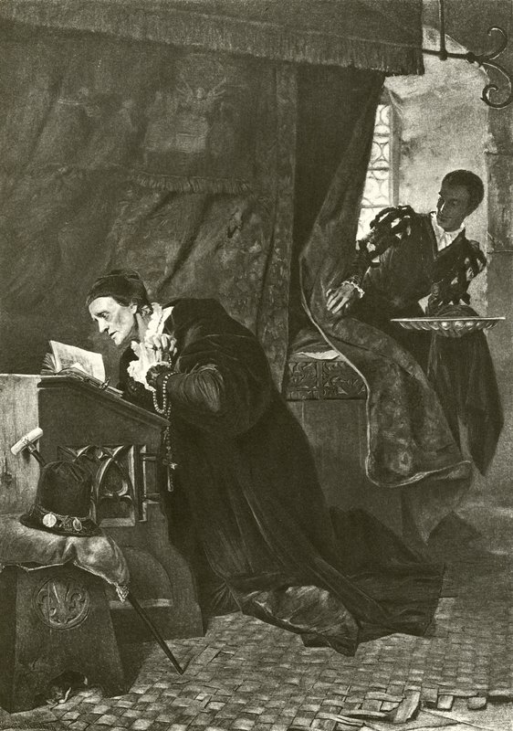 Louis XI og Oliver Le Dain (gravering) av Hermann Kaulbach