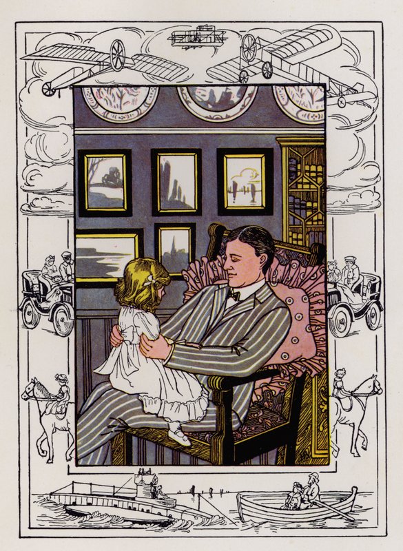 Mary Rides (farge litho) av Hilda Broughton