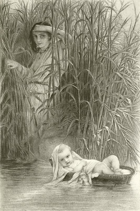 Moses i bulrusene (gravure) av Hippolyte Delaroche