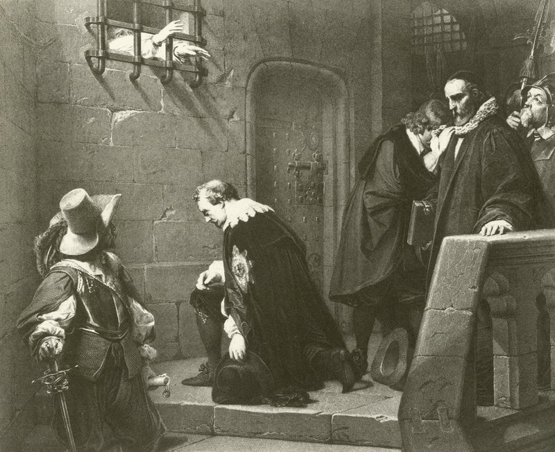 The Death of Strafford (gravyr) av Hippolyte Delaroche