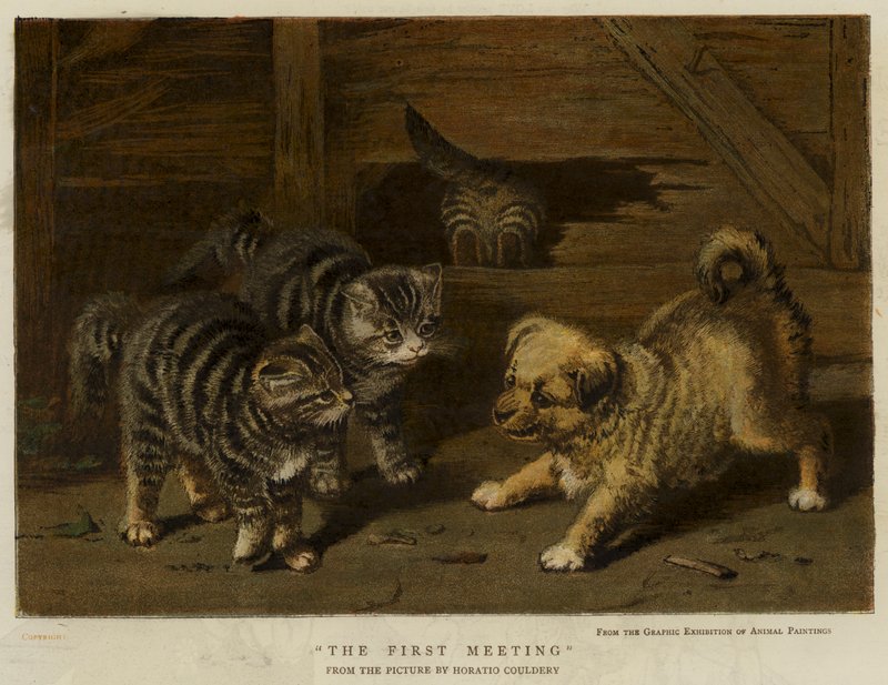 Det første møtet (chromolitho) av Horatio Henry Couldery