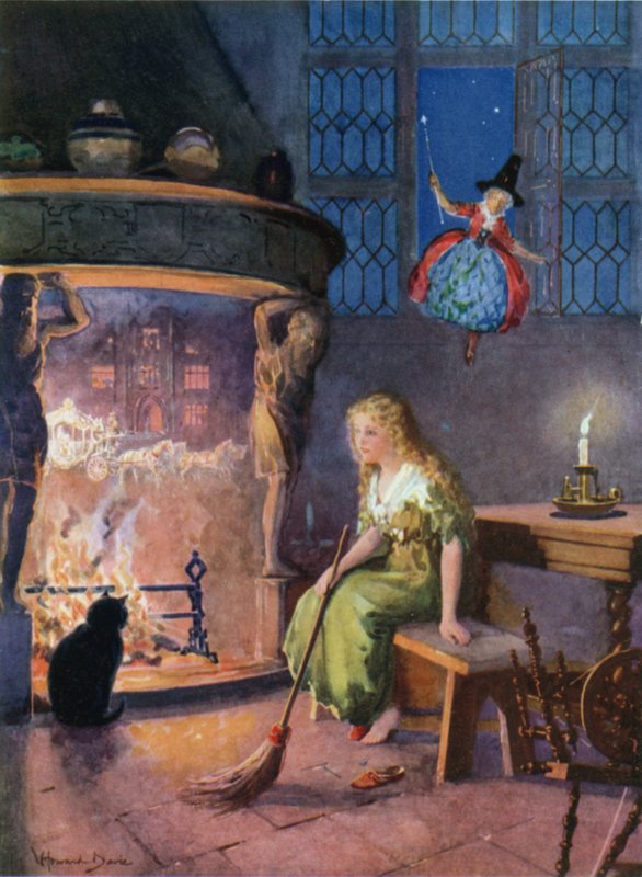 Askepott (farge litho) av Howard Davie