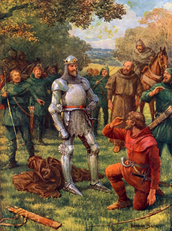 "Kongen! Kongen!" (farge litho) av Howard Davie