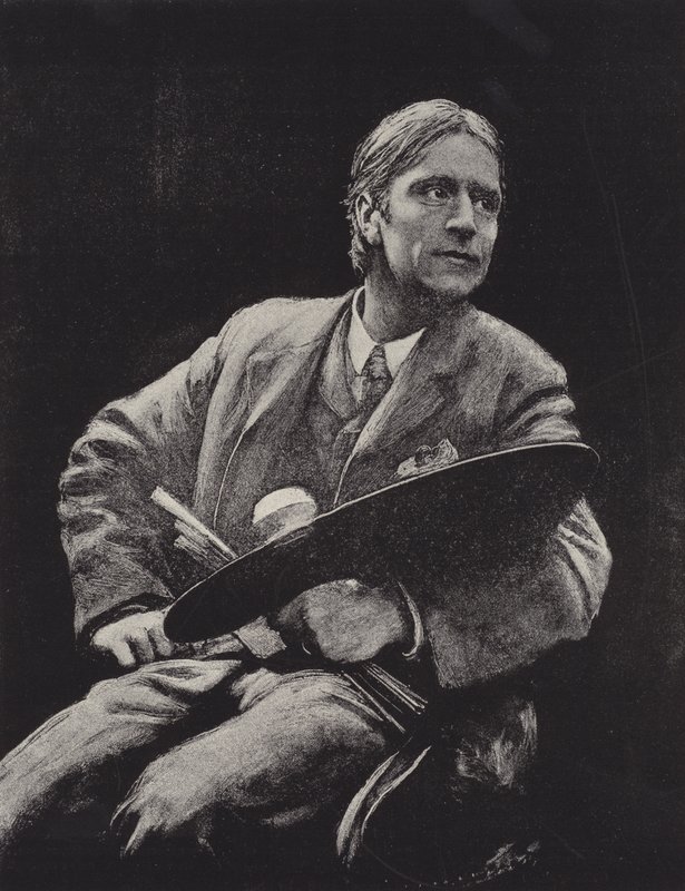Hubert Herkomer , britisk kunstner (litho) av Hubert von (after) Herkomer