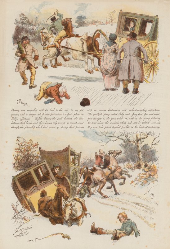 The Loves and Jealousies of Two Jolly Postboys (chromolitho) av Hugh Thomson