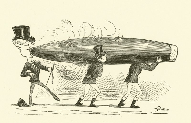 Sigarrøyking (gravering) av Hugh Rowley