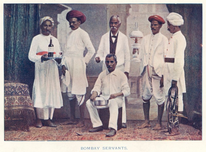 Indiske innfødte: Bombay Servants (farget bilde) av Indian photographer
