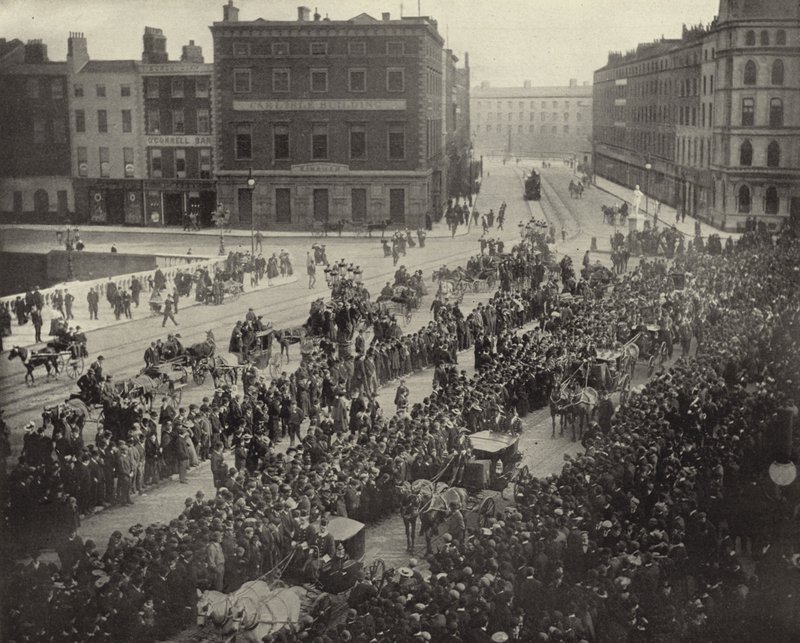 Parnell Memorial Procession, Dublin (s/hvitt bilde) av Irish Photographer