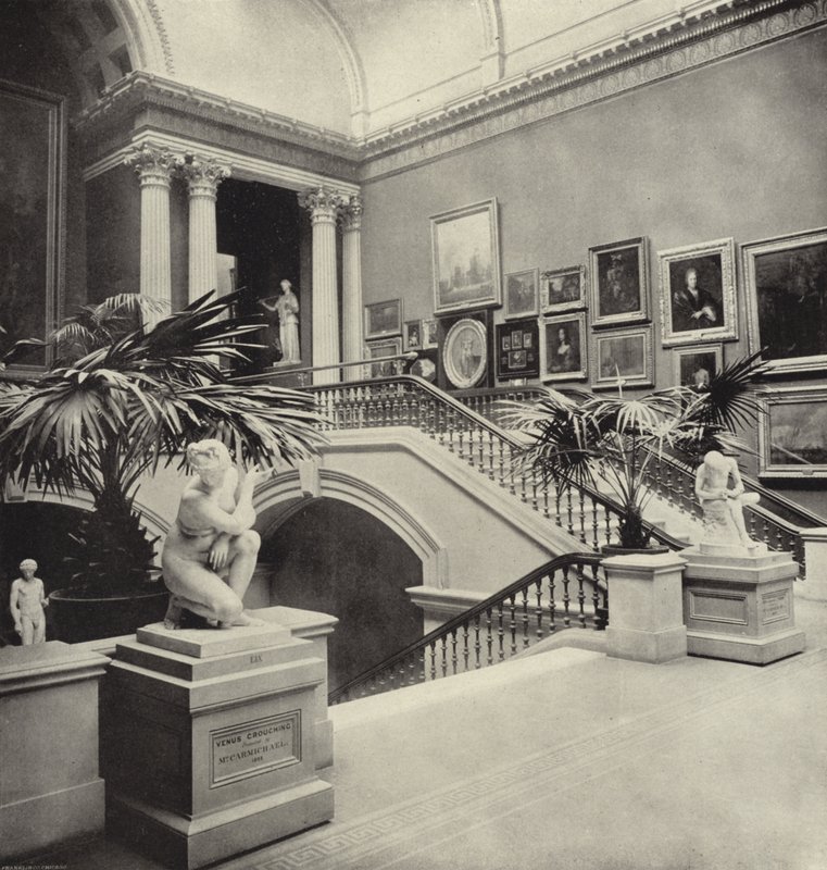 Stairway National Gallery, Dublin (s/hvitt bilde) av Irish Photographer