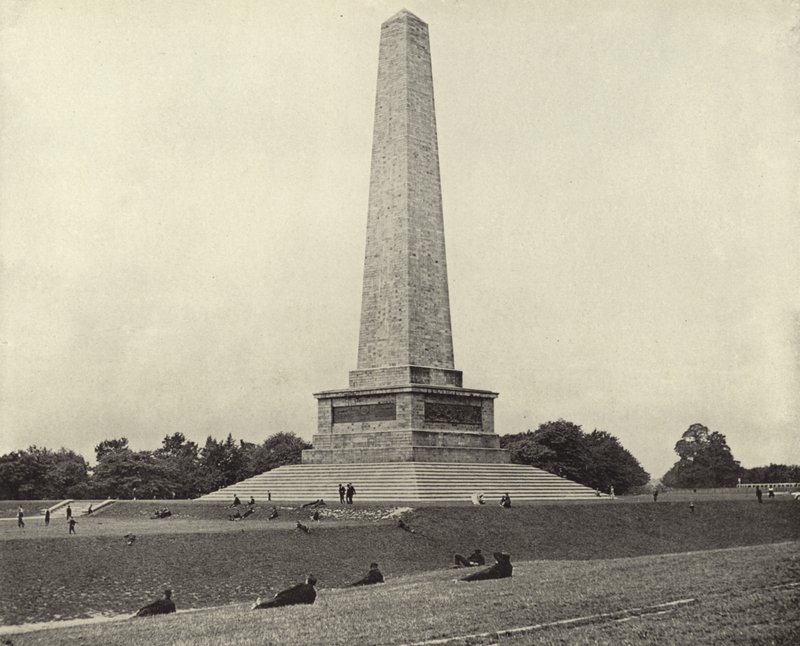 The Wellington Testimonial, Phoenix Park (s/hvitt-bilde) av Irish Photographer