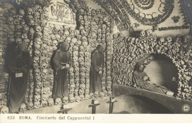 Cemetery of God Cappuccini (s/hvitt bilde) av Italian Photographer