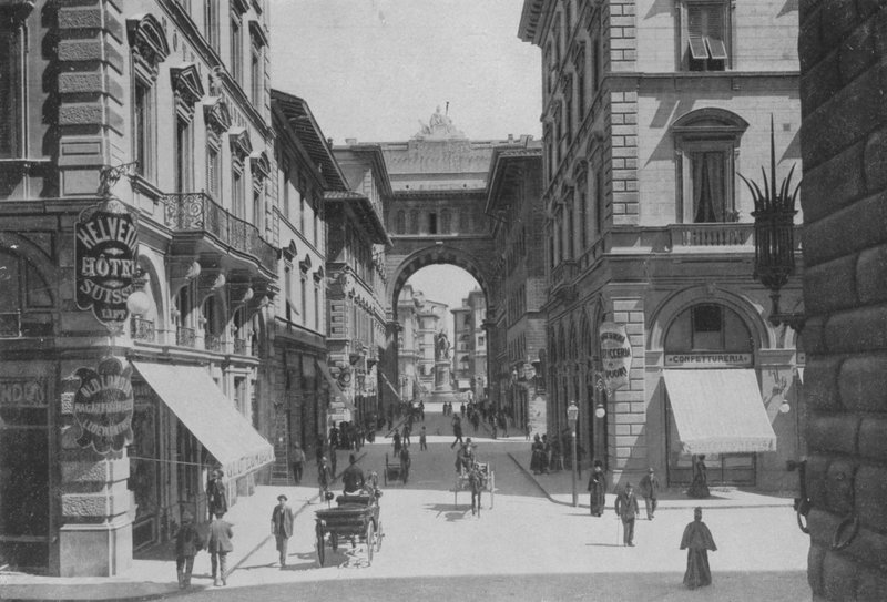 Firenze, Via Strozzi (s/h-bilde) av Italian Photographer