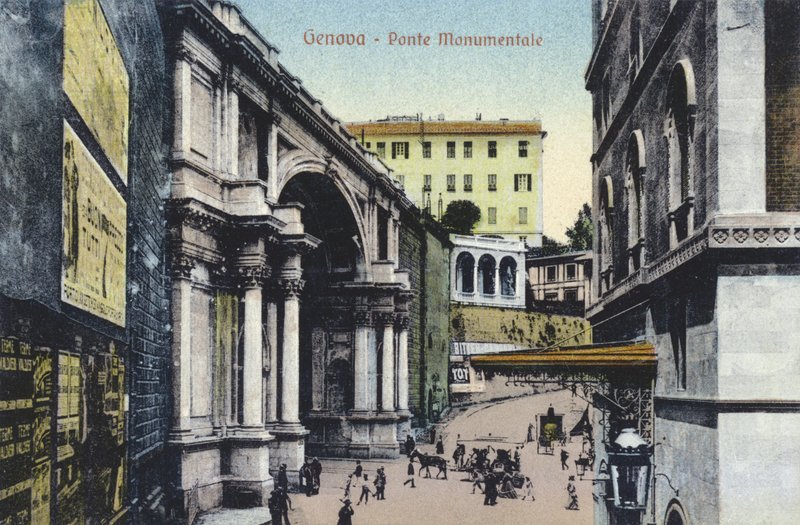 Genova, Monumental Bridge (fargebilde) av Italian Photographer