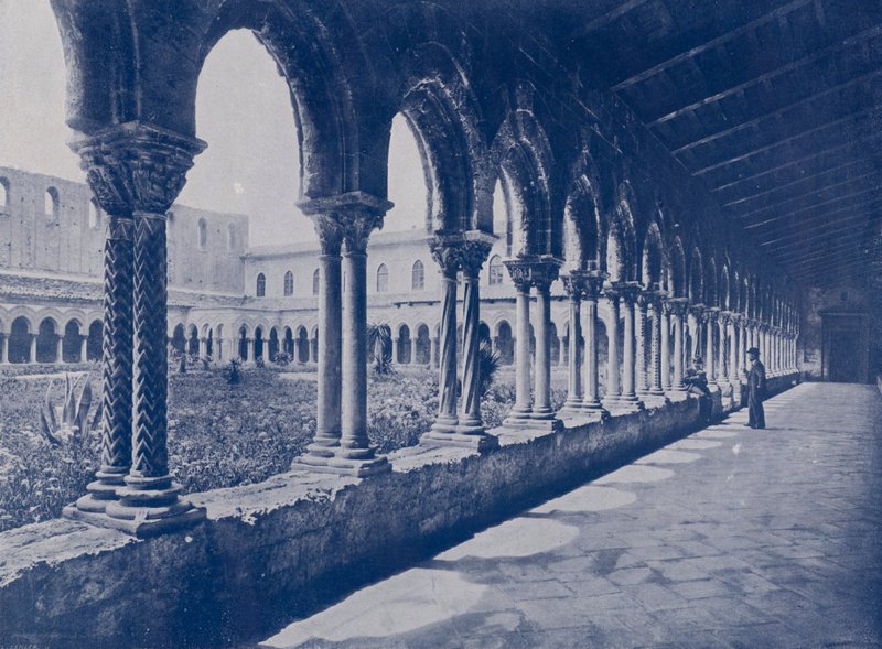 Italia: Monreale, benediktinerklosteret (s/hvitt bilde) av Italian Photographer