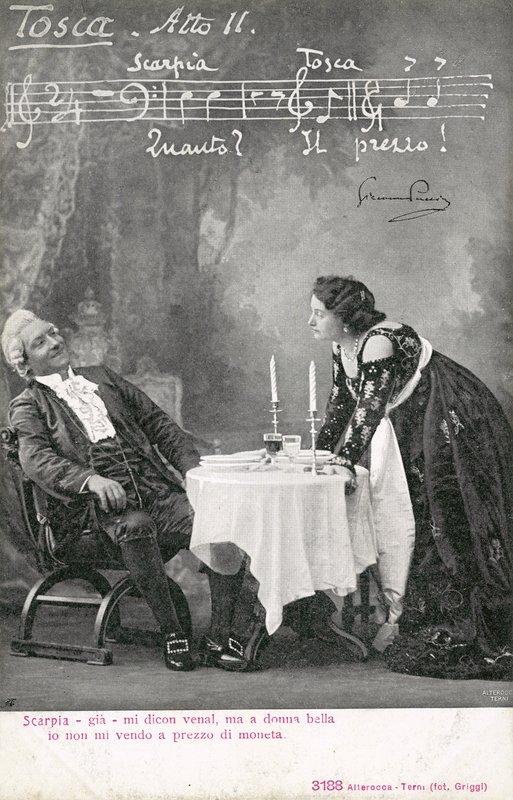 Scene fra Tosca (s/hvitt bilde) av Italian Photographer
