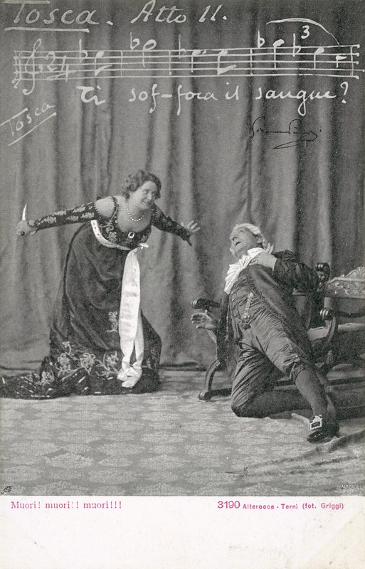 Scene fra Tosca (s/hvitt bilde) av Italian Photographer
