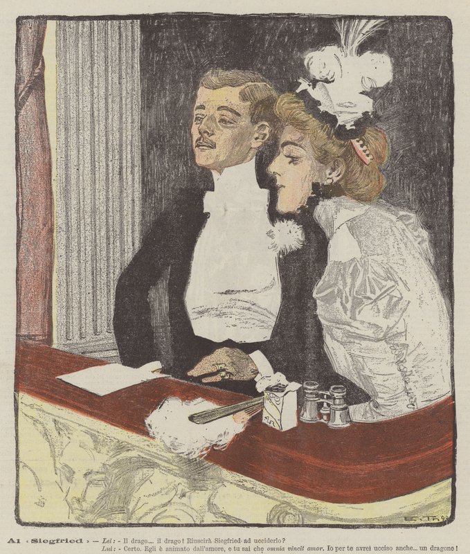 Al Siegfried (farge litho) av Italian School