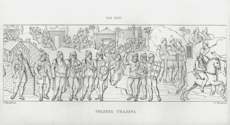 La Colonna Trajana, Trajans søyle (gravering) av Italian School
