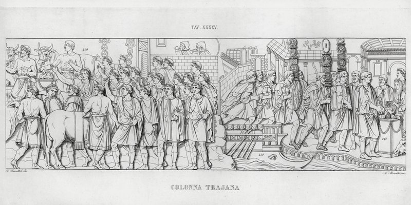 La Colonna Trajana, Trajans søyle (gravering) av Italian School