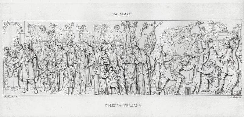 La Colonna Trajana, Trajans søyle (gravering) av Italian School