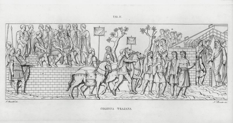 Trajans søyle (gravering) av Italian School