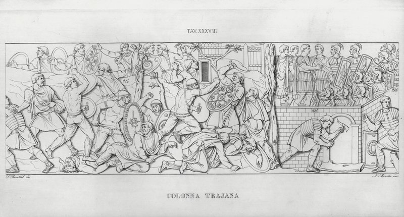 Trajans søyle (gravering) av Italian School