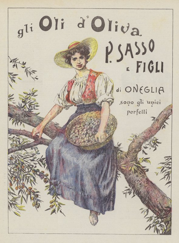 P Sasso og sønner (farge litho) av Italian School