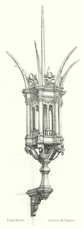 Palais Strozzi, Lanterne du Caparra (gravering) av Italian School