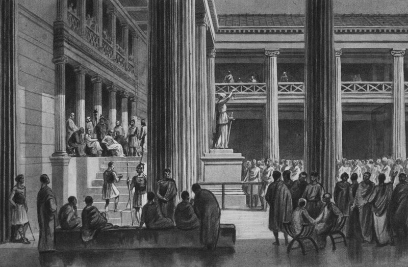 Pompeii: Basilica (litho) av Italian School