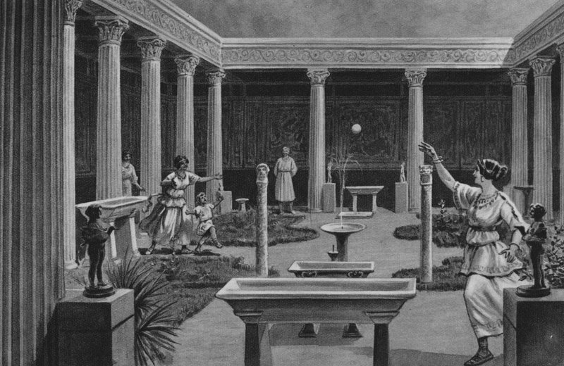Pompeii: House of the Vettii (litho) av Italian School