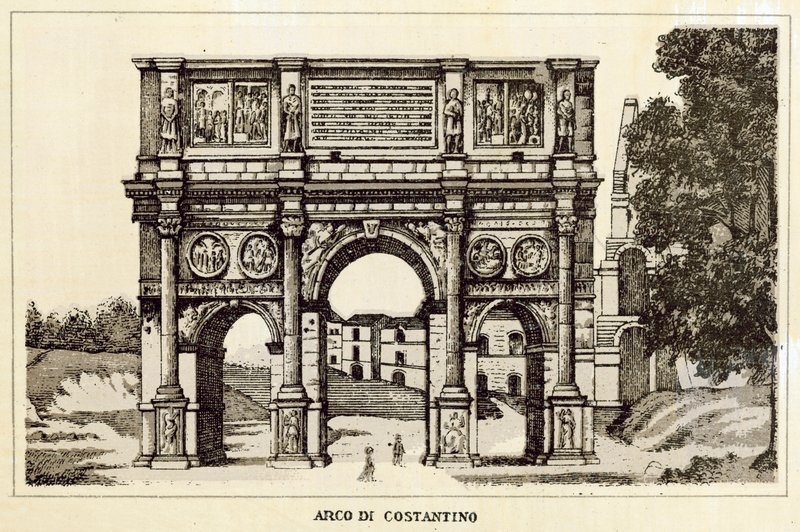 Roma: Konstantinbuen (litho) av Italian School