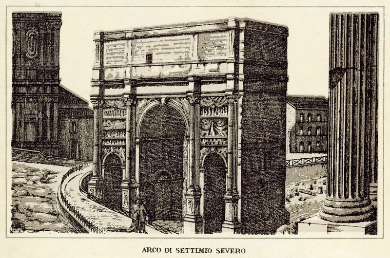Roma: Buen til Septimius Severus (litho) av Italian School