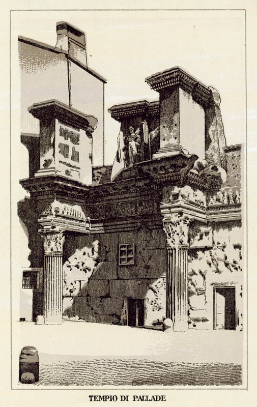 Roma: Pallas tempel (litho) av Italian School