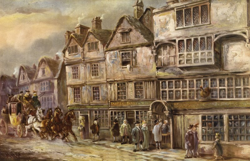 The Cock Tavern, Bishopsgate Street, London av J.C. Maggs