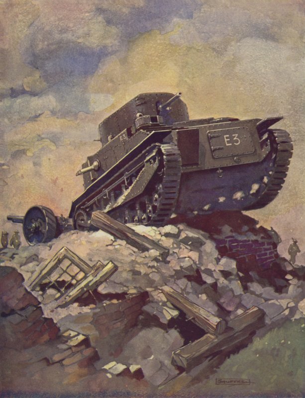 En tank farge litho av J. Allen Shuffrey