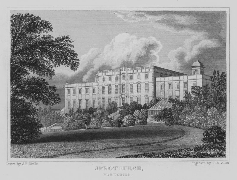 Sprotburgh, Yorkshire (gravering) av John Preston Neale