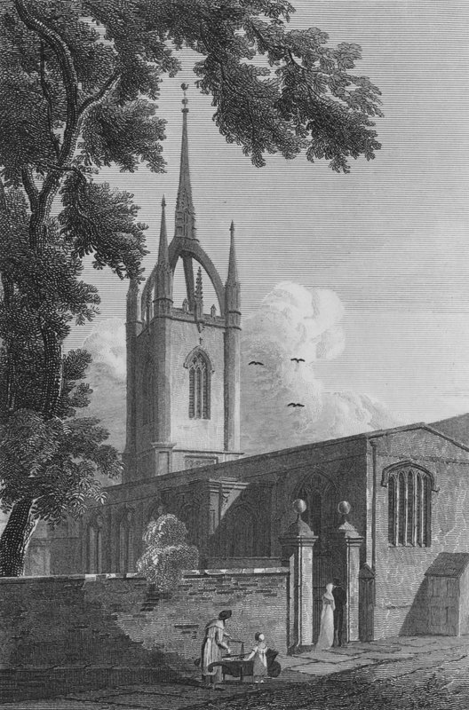 St Dunstans i øst (gravering) av John Preston Neale