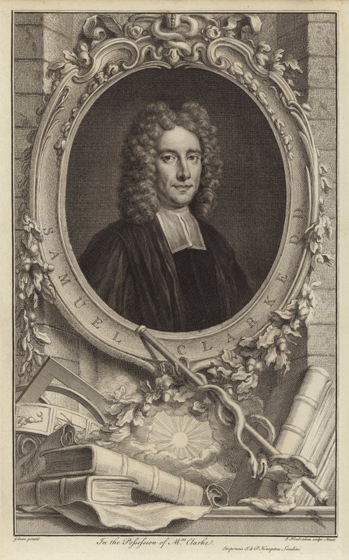 Samuel Clarke , engelsk filosof og prest (gravering) av Jacobus Houbraken