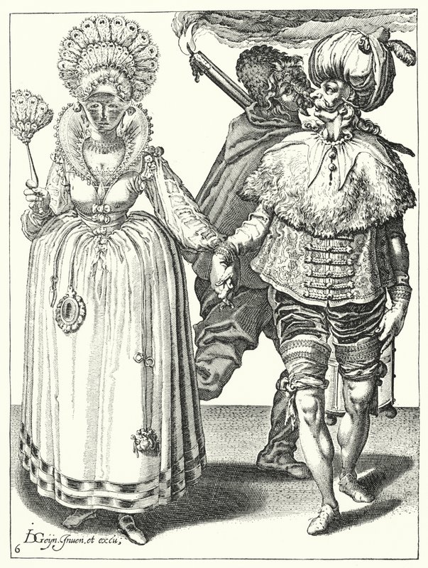 Maskerade (gravering) av Jacques II de Gheyn