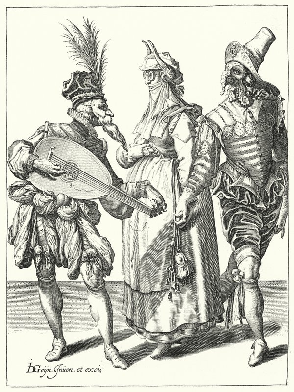 Maskerade (gravering) av Jacques II de Gheyn