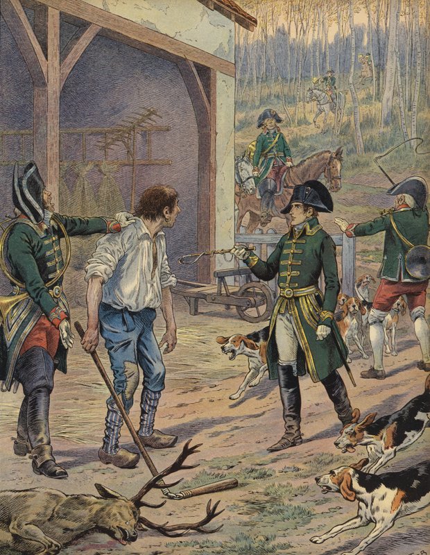 Napoleon på jakt av Jacques Marie Gaston Onfray de Breville (Job)