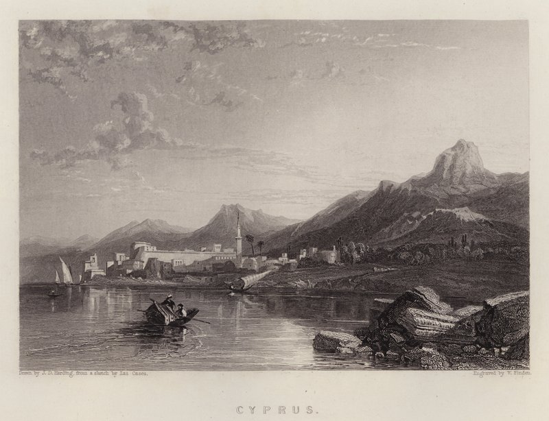 Kypros (farge litho) av James Duffield Harding