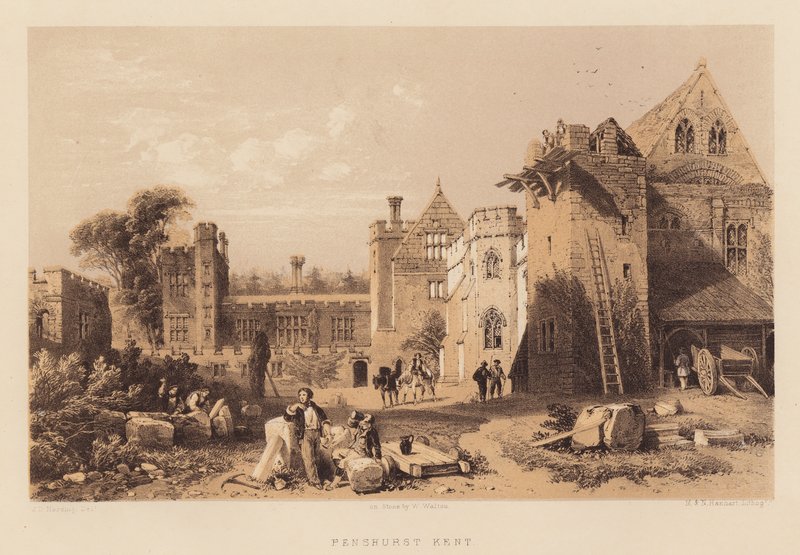 Penshurst, Kent (akvatint) av James Duffield Harding