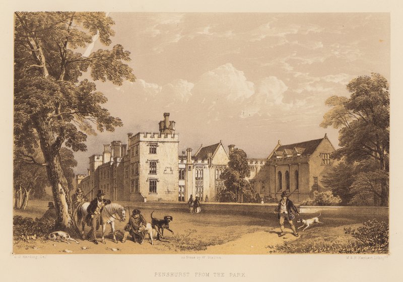 Penshurst from the Park (akvatint) av James Duffield Harding