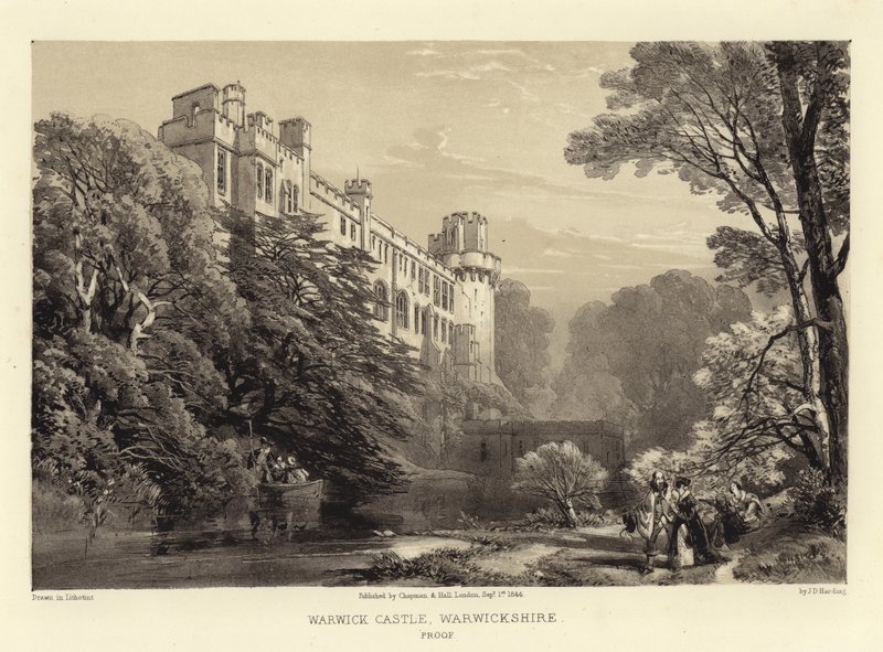 Warwick Castle (lithotint) av James Duffield Harding