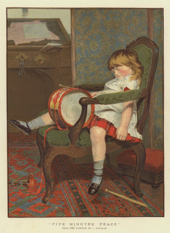 Fem minutters fred (chromolitho) av James Hayllar